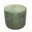 Round pouf alcantara green