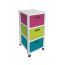 Chest of drawers with rollers Rotho COUNTRY 3xA4 colored